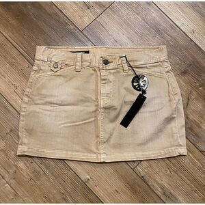 FRESH INK Vanilla Beige Mini Skirt Sz 28 NWT